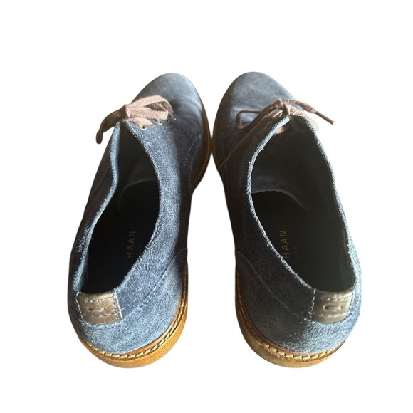 Cole Haan Grand OS Blue Suede Derby Men's Dress Shoes Size 12 Lace Up Plain Toe - Picture 3 of 9